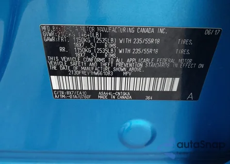 2017 Toyota Rav4 Limited from USA, damaged, VIN 2T3DFREV1HW661083